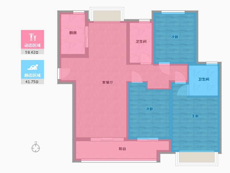 湖南省-长沙市-融创会展上东区-94.61-户型库-动静分区