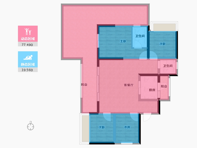 云南省-昆明市-安宁吾悦广场-103.43-户型库-动静分区