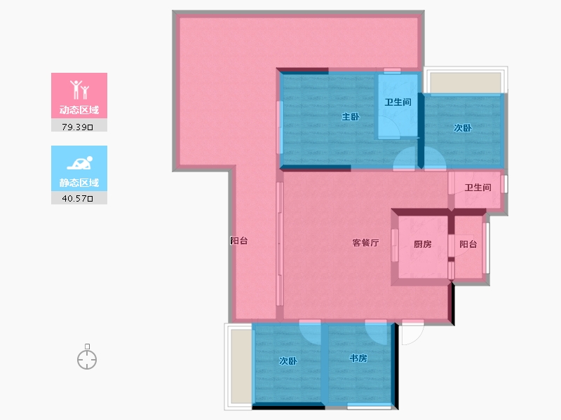 云南省-昆明市-安宁吾悦广场-106.44-户型库-动静分区