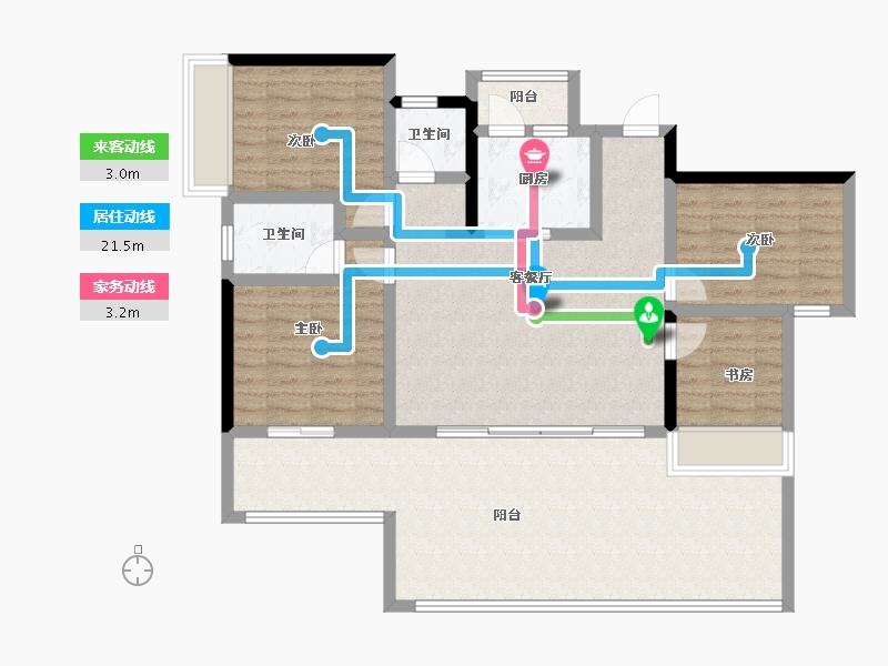 云南省-昆明市-安宁吾悦广场-116.52-户型库-动静线