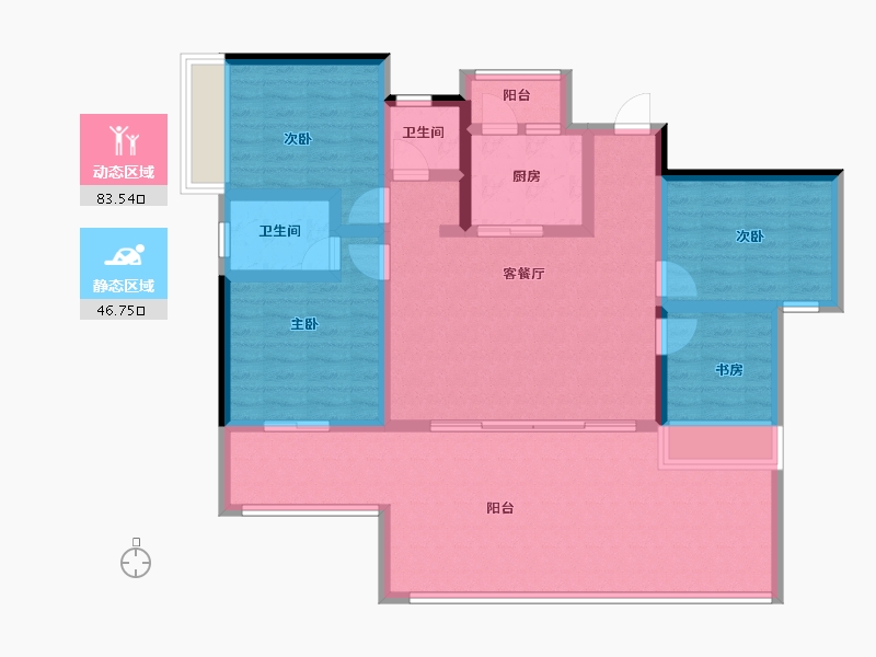 云南省-昆明市-安宁吾悦广场-116.52-户型库-动静分区