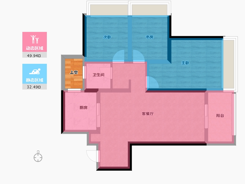 云南省-昆明市-安宁吾悦广场-74.87-户型库-动静分区