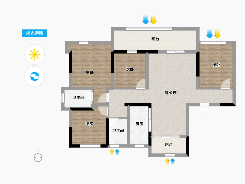 四川省-宜宾市-丽雅蘭宸-98.81-户型库-采光通风