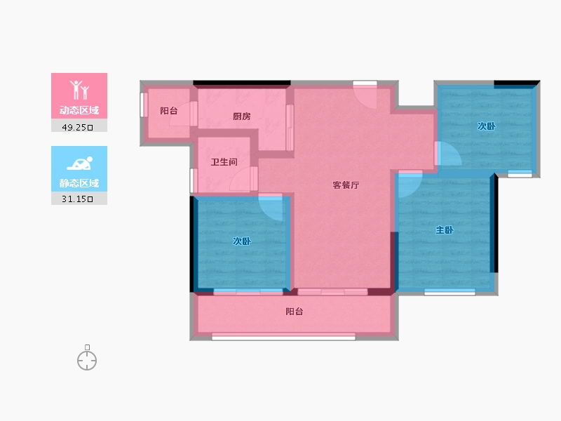 四川省-宜宾市-丽雅蘭宸-70.78-户型库-动静分区