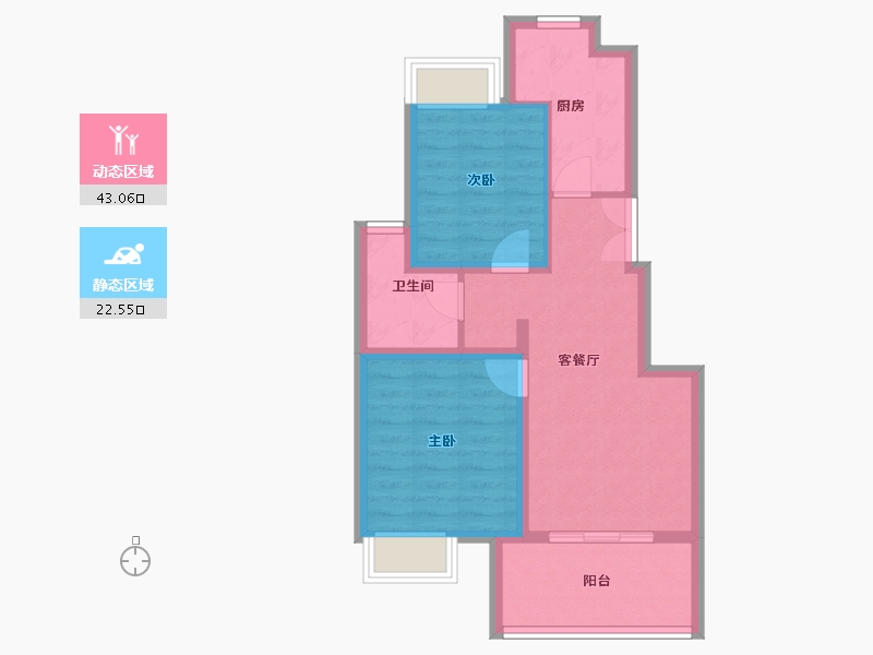 江苏省-南通市-首开安澜如院-57.90-户型库-动静分区