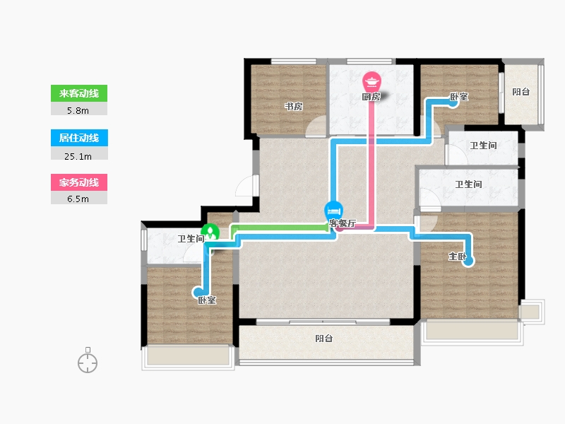 河南省-郑州市-华润置地北龙湖瑞府-143.20-户型库-动静线