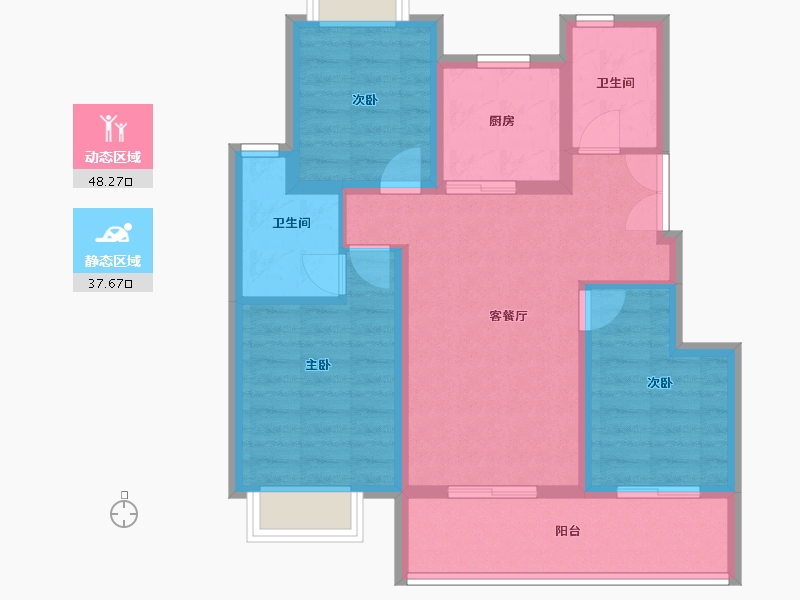 江苏省-南通市-首开安澜如院-76.03-户型库-动静分区