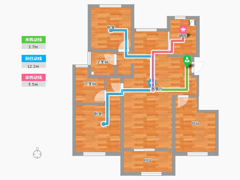 福建省-福州市-象屿国贸星璟原-70.82-户型库-动静线