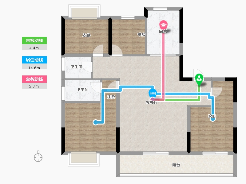 浙江省-台州市-玖珑和玺-112.96-户型库-动静线