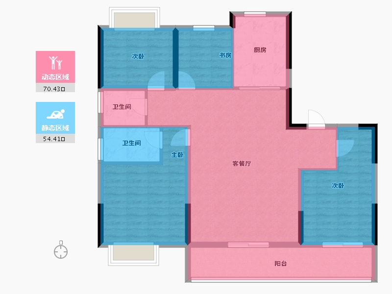 浙江省-台州市-玖珑和玺-112.96-户型库-动静分区