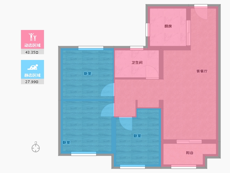 福建省-福州市-象屿国贸星璟原-63.21-户型库-动静分区