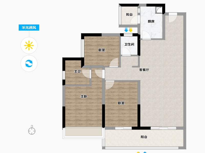 四川省-成都市-中粮保利天府时区-102.62-户型库-采光通风