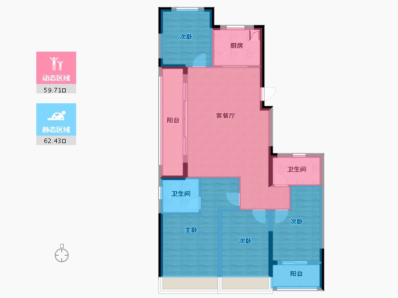 浙江省-杭州市-杭臻源筑-109.54-户型库-动静分区