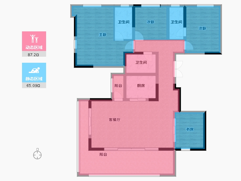 四川省-宜宾市-丽雅蘭宸-136.48-户型库-动静分区