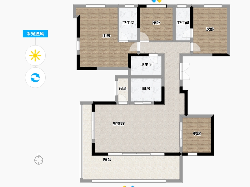 四川省-宜宾市-丽雅蘭宸-136.48-户型库-采光通风