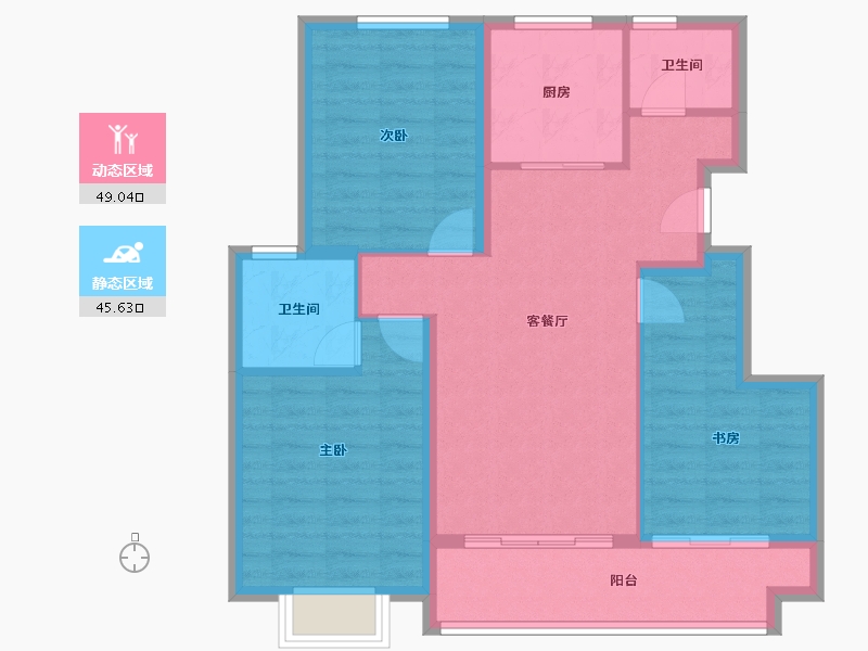 江苏省-南通市-园融璟悦-84.99-户型库-动静分区