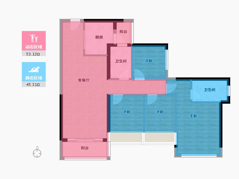 广东省-佛山市-龙光天阙-110.00-户型库-动静分区