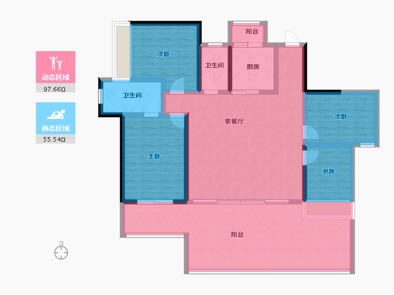 云南省-昆明市-安宁吾悦广场-138.54-户型库-动静分区