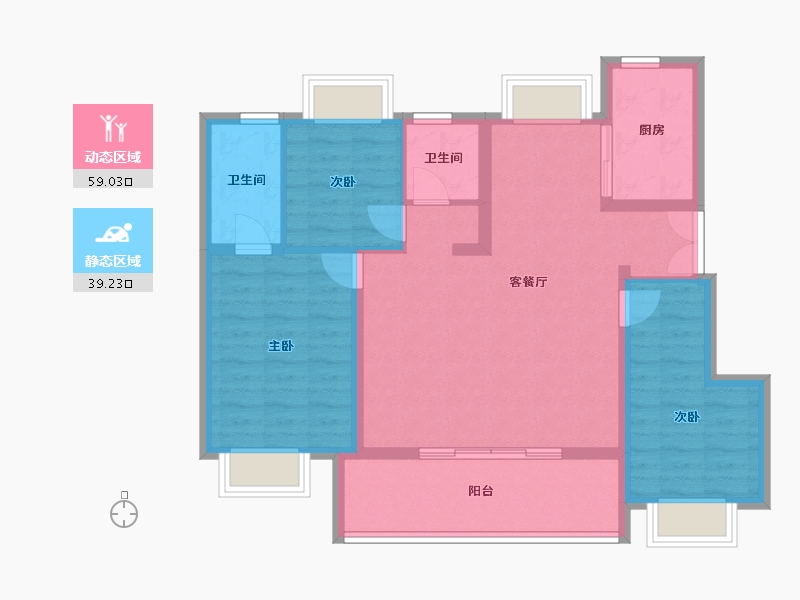 江苏省-南通市-首开安澜如院-88.10-户型库-动静分区