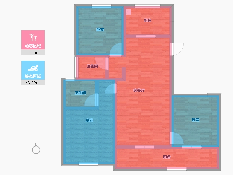 福建省-福州市-保利招商和樾风华-84.01-户型库-动静分区