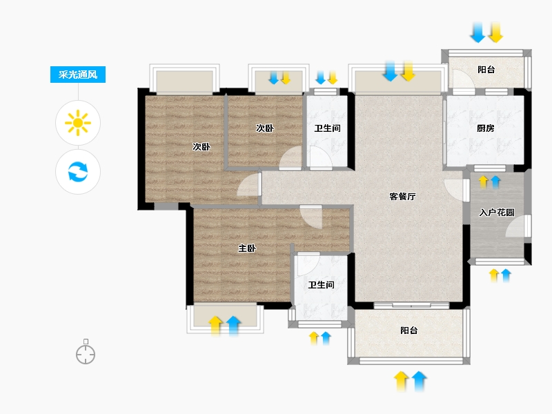 广东省-中山市-金穗悦景台-100.00-户型库-采光通风