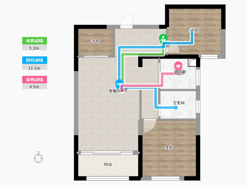 山东省-菏泽市-金河一号-70.00-户型库-动静线