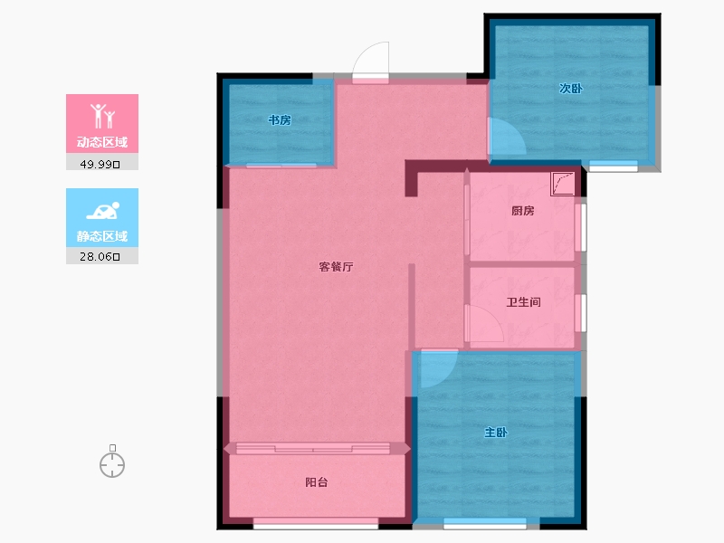 山东省-菏泽市-金河一号-70.00-户型库-动静分区