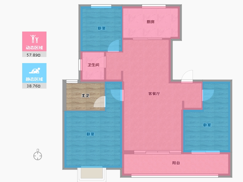 江苏省-徐州市-水沐玖悦府-92.00-户型库-动静分区