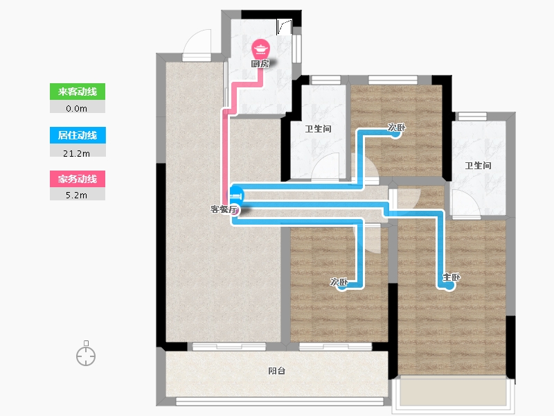 浙江省-杭州市-杭臻源筑-78.54-户型库-动静线