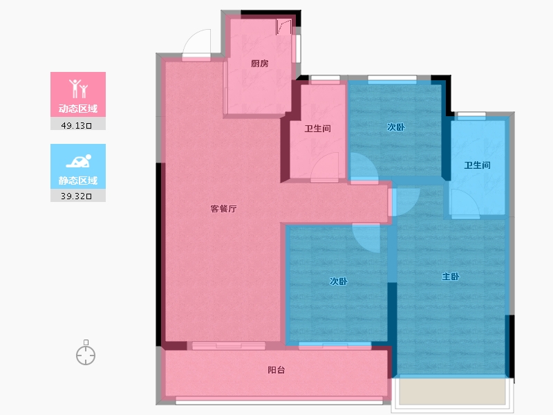 浙江省-杭州市-杭臻源筑-78.54-户型库-动静分区