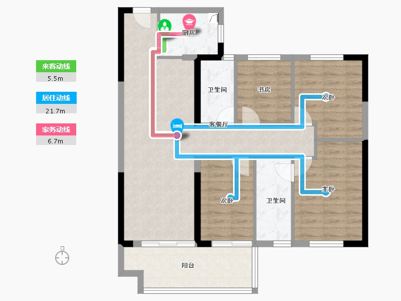 福建省-莆田市-皇庭美域外滩玉玺-88.80-户型库-动静线