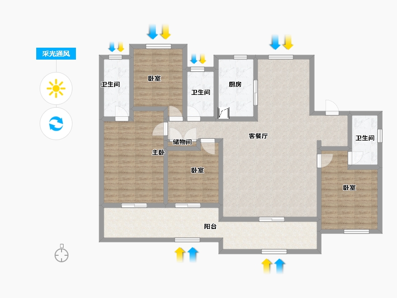 福建省-福州市-建发缦云-136.38-户型库-采光通风