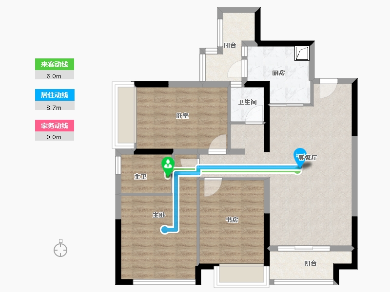 四川省-成都市-天府公园观澜9号-87.60-户型库-动静线