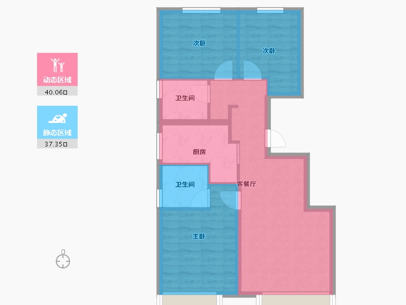 北京-北京市-国子郡-68.95-户型库-动静分区