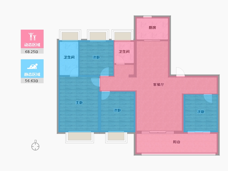 安徽省-合肥市-皖投云锦台-112.86-户型库-动静分区