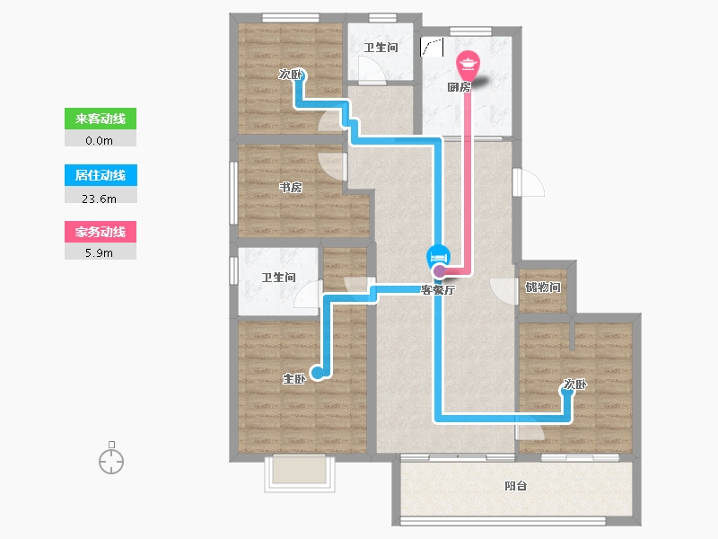 江苏省-徐州市-万科云谷中城-110.41-户型库-动静线