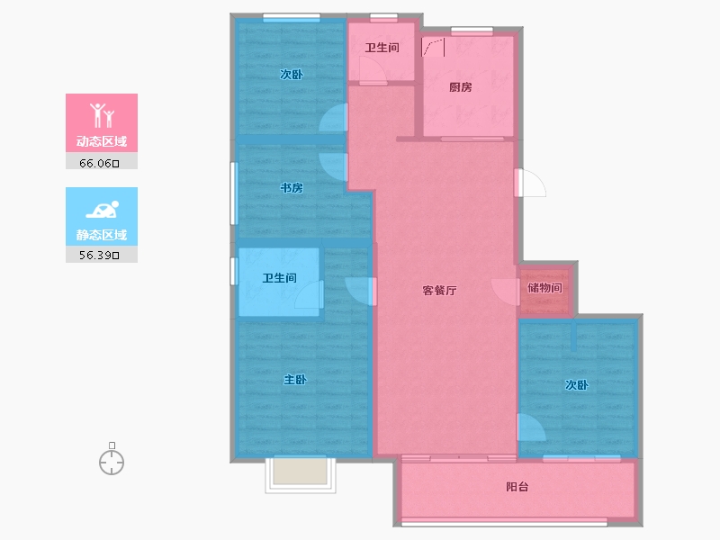 江苏省-徐州市-万科云谷中城-110.41-户型库-动静分区