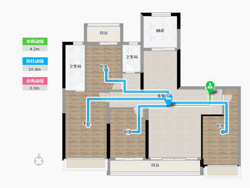 河南省-郑州市-华润置地北龙湖瑞府-131.26-户型库-动静线