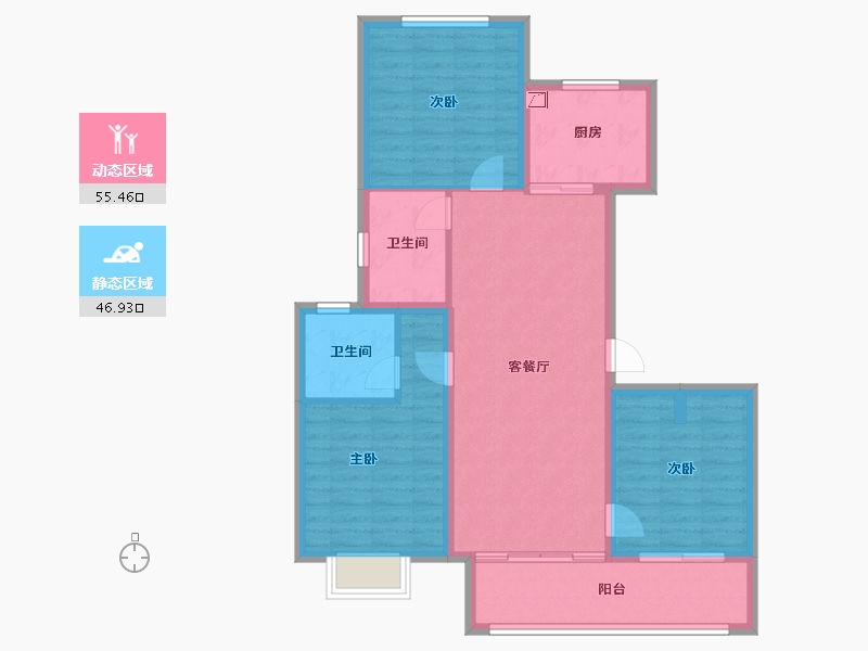 江苏省-徐州市-万科云谷中城-92.01-户型库-动静分区