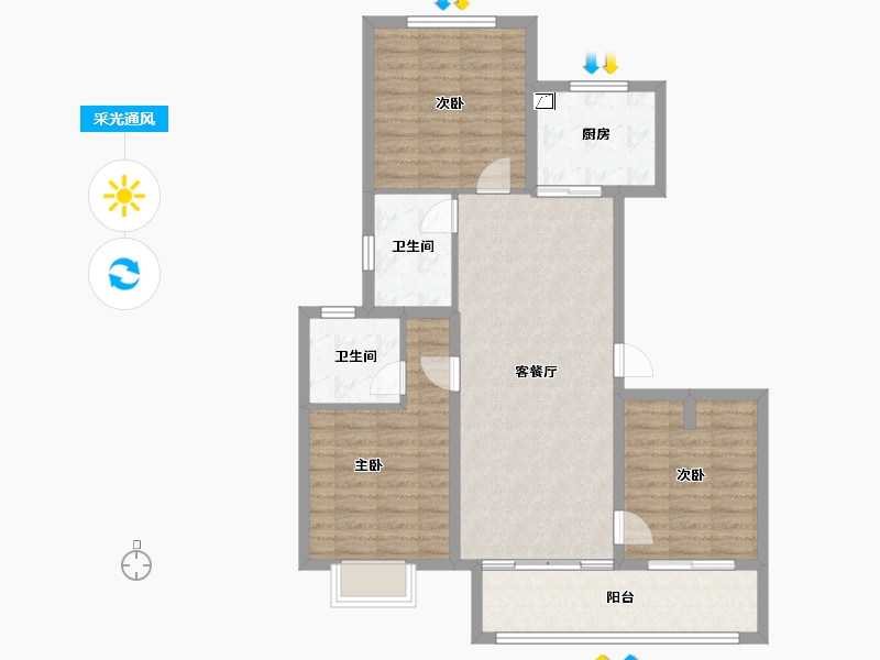 江苏省-徐州市-万科云谷中城-92.01-户型库-采光通风