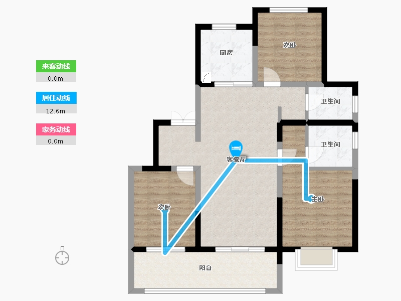 江苏省-徐州市-天虹菁英汇-90.40-户型库-动静线