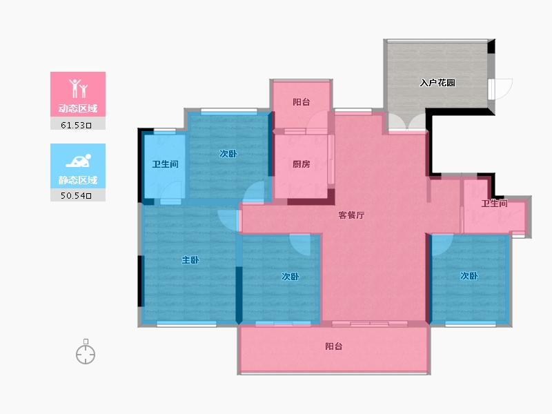 四川省-内江市-隆城誉峰-111.49-户型库-动静分区