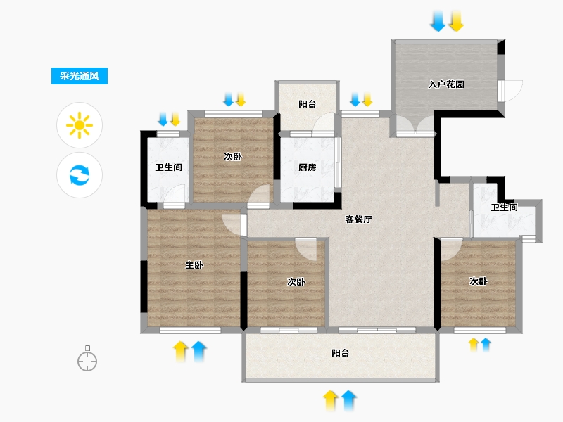 四川省-内江市-隆城誉峰-111.49-户型库-采光通风