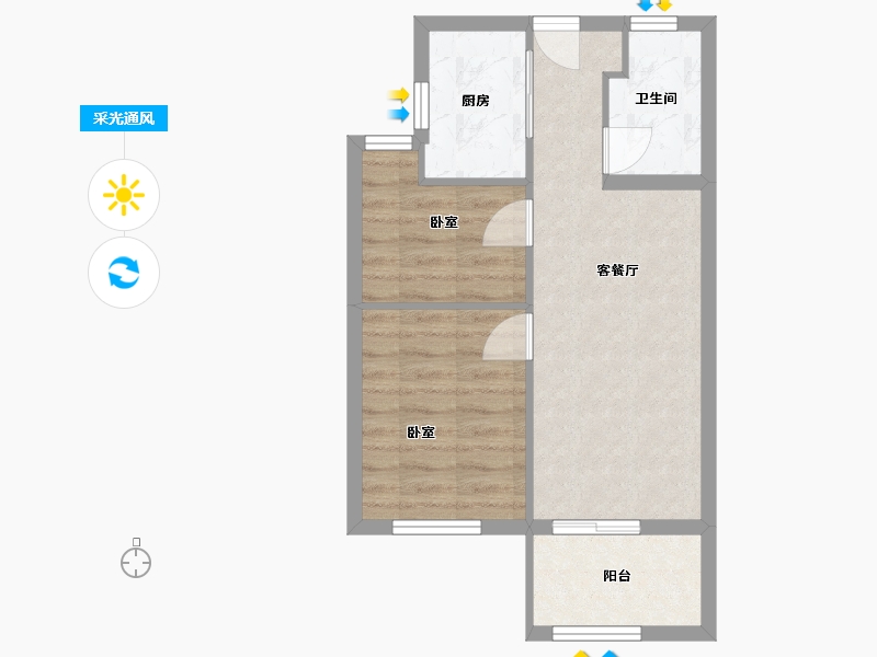 福建省-福州市-新榕金台郡-48.94-户型库-采光通风