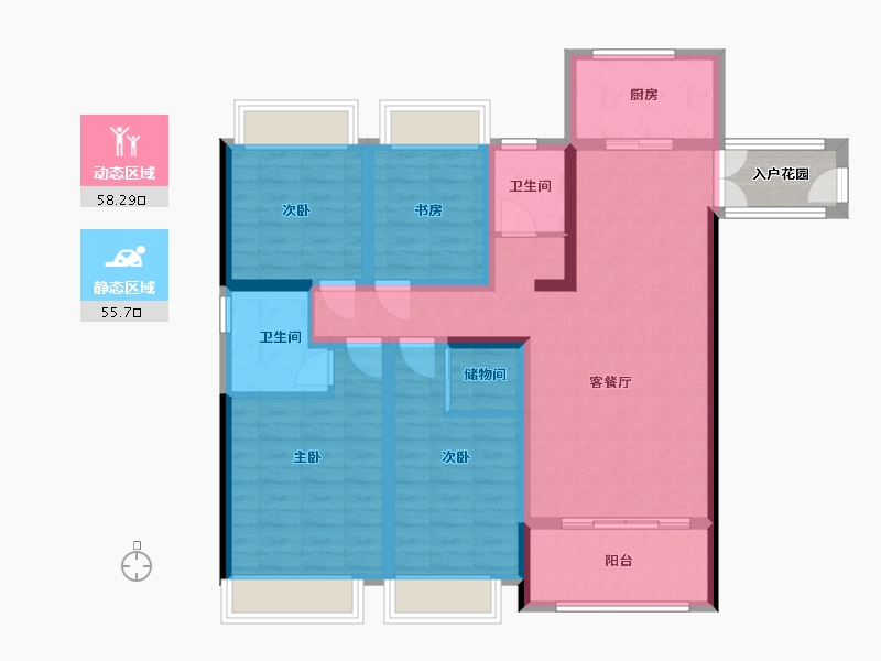 湖北省-黄冈市-滨河国际-118.00-户型库-动静分区