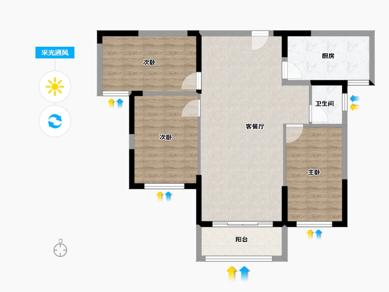 河南省-南阳市-四方国悦府-89.00-户型库-采光通风