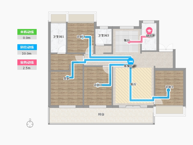 江苏省-徐州市-恒华天境-108.00-户型库-动静线