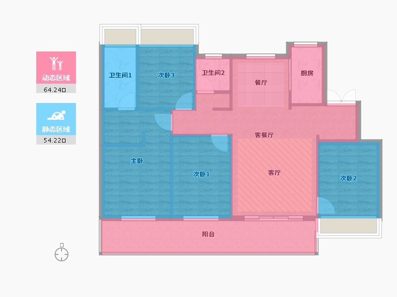 江苏省-徐州市-恒华天境-108.00-户型库-动静分区