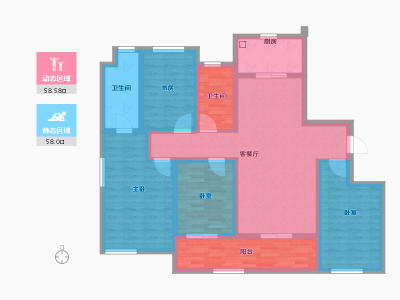 福建省-福州市-保利招商和樾风华-102.40-户型库-动静分区