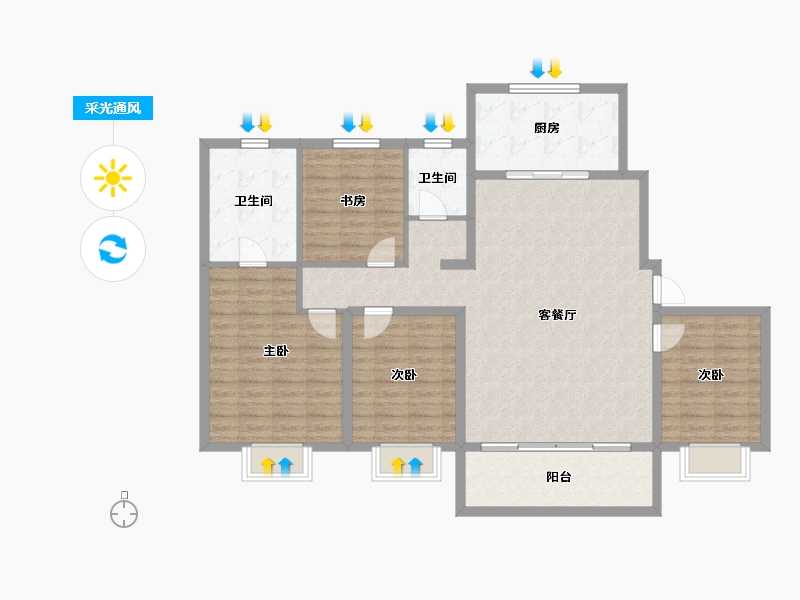 江苏省-徐州市-万科云谷中城-122.41-户型库-采光通风